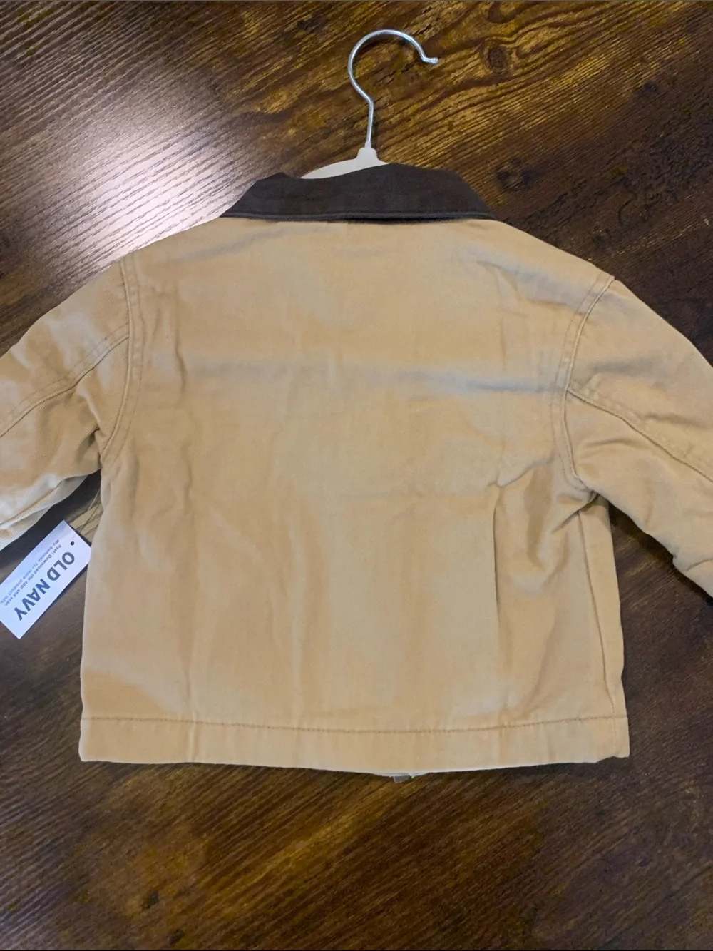 Old Navy Tan Jacket with Dark Brown Collar for Kids